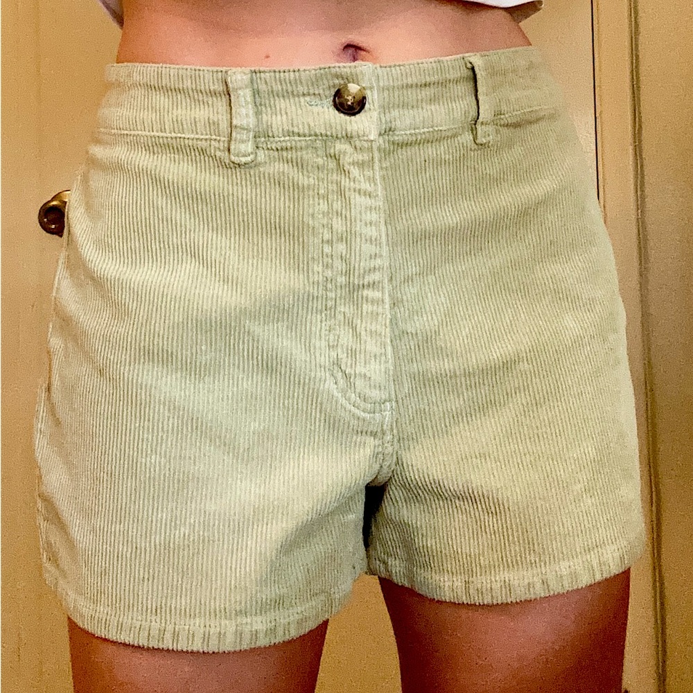 Green Corduroy Shorts